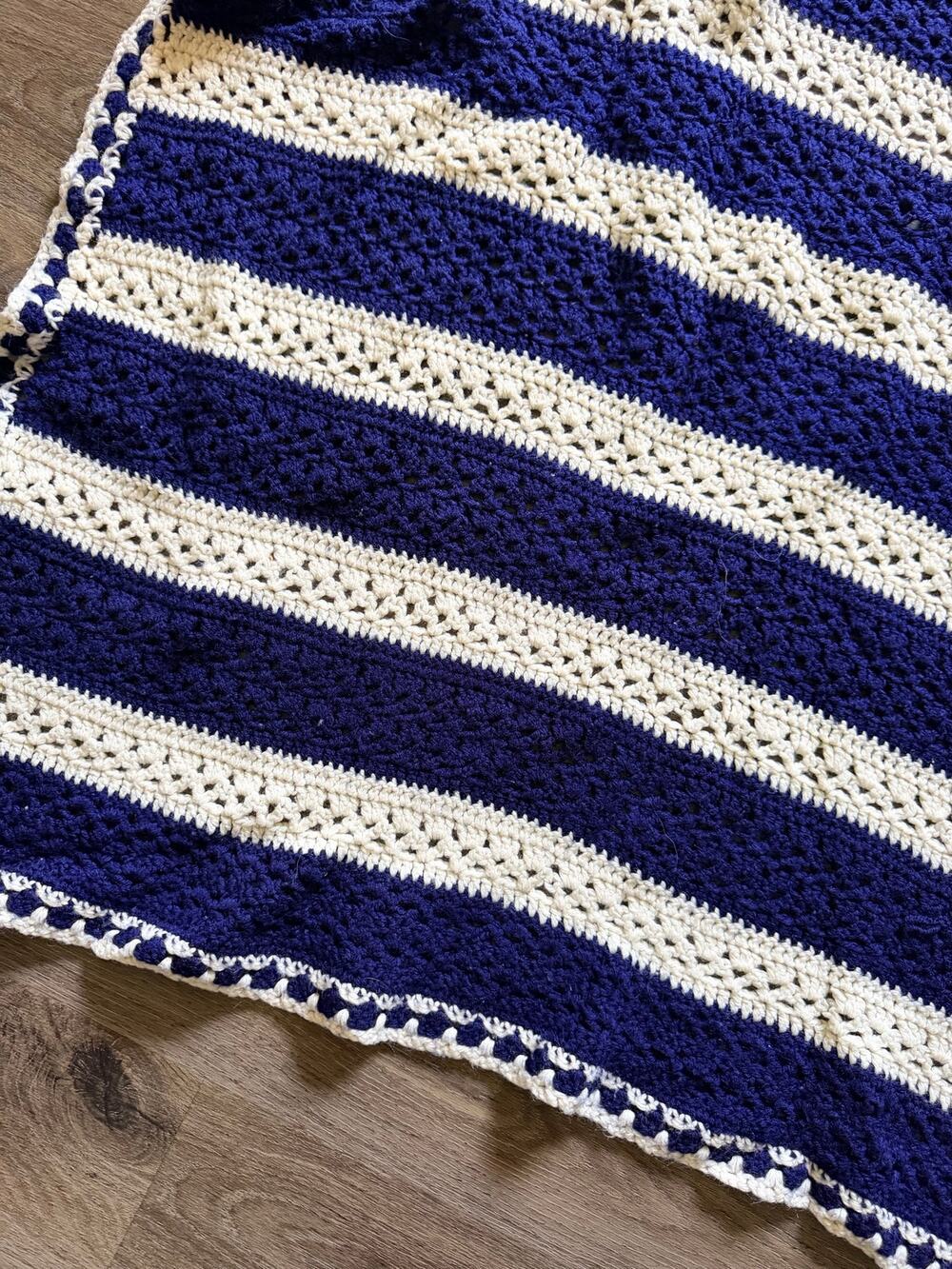 Crocheted afghan blanket throw